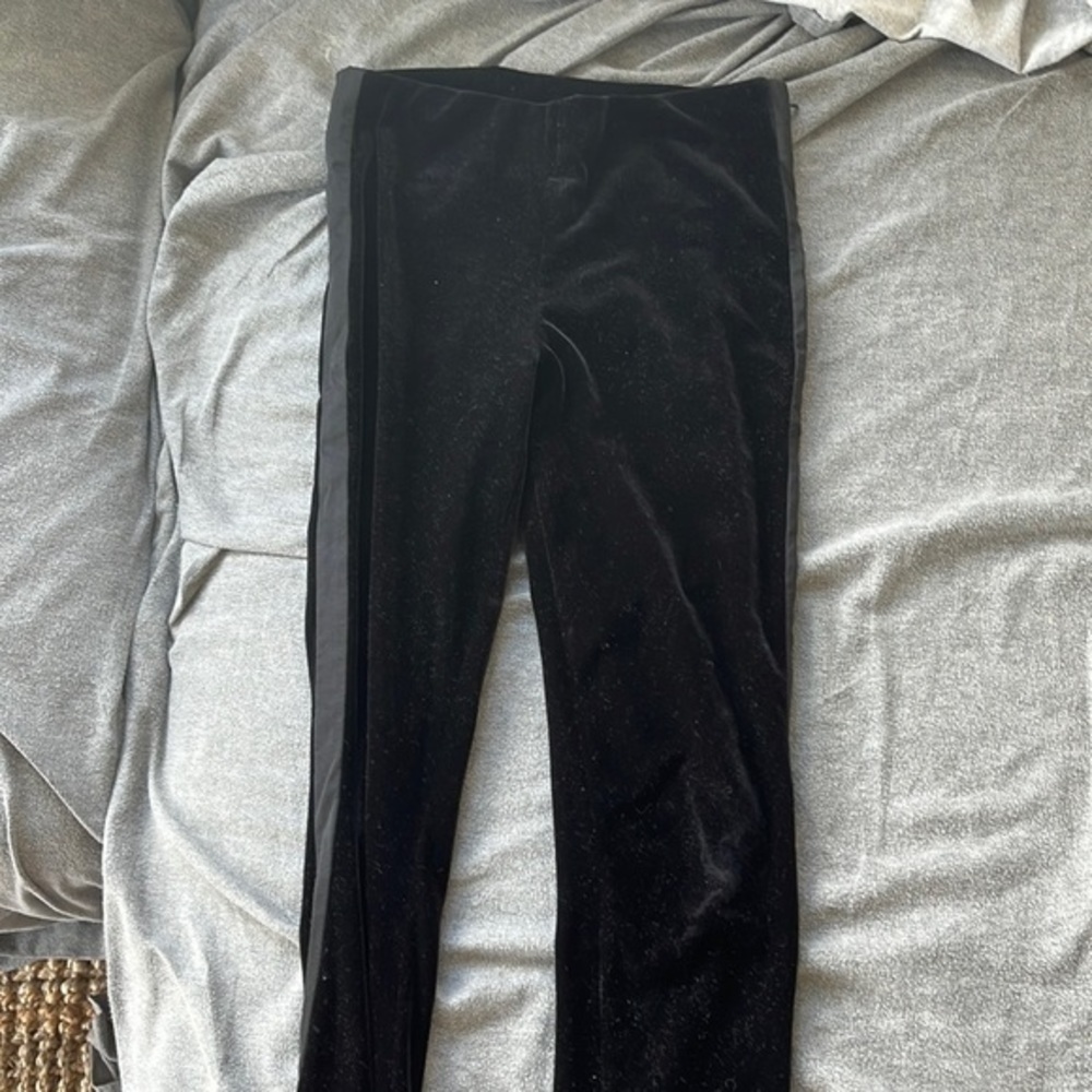 Eryn‎ Brinie Velvet Tuxedo stretch riding leggings holiday glam Small 4​